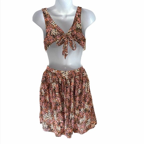 SomeDays Lovin Floral Tie Back Mini Dress XS - Picture 3 of 5